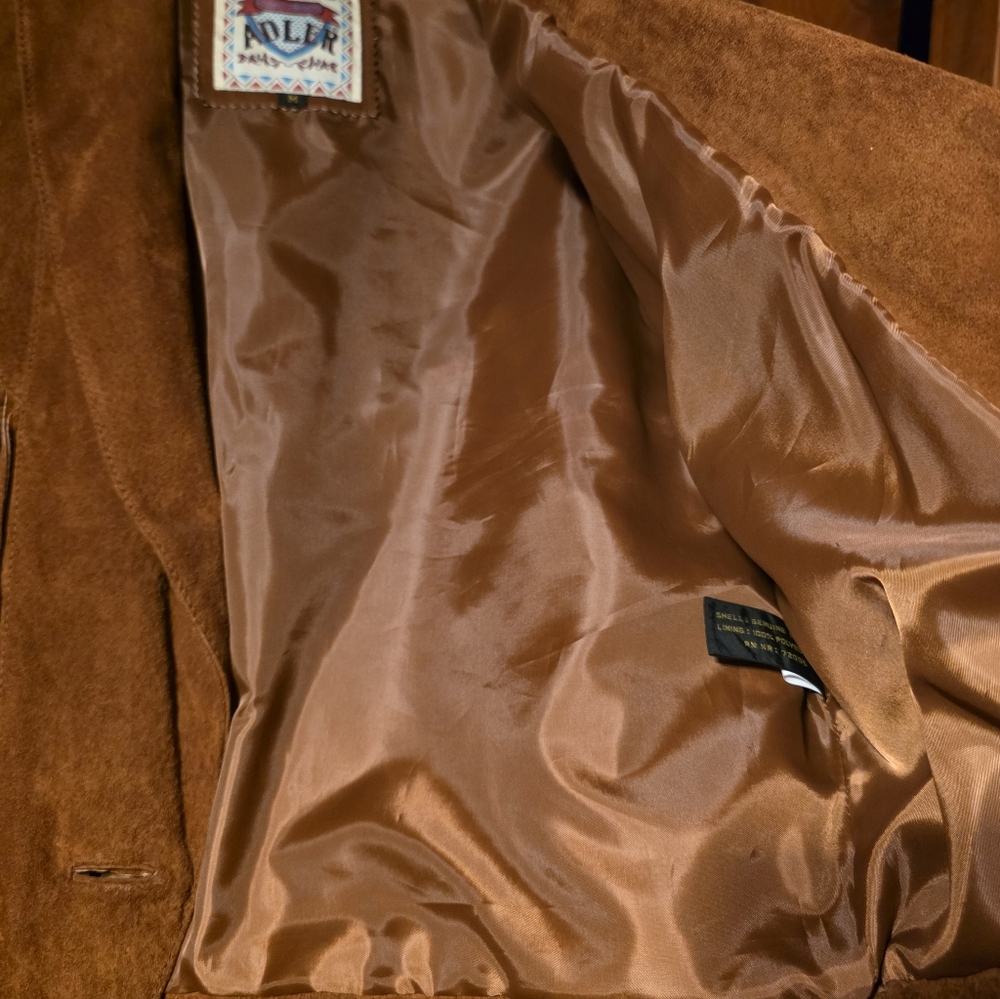 VINTAGE ADLER Size M. Genuine Leather Fringed Jacket in Rust/Brown Tone - Picture 5 of 6
